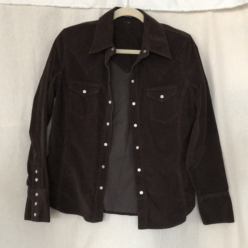 Gap stretch western corduroy slim shirt snap - Picture 4 of 8